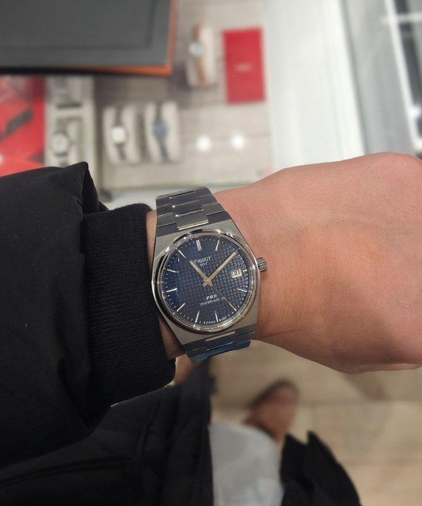티쏘 PRX 38mm 청판 앤트러사이트 두 모델 매장 실착 비교